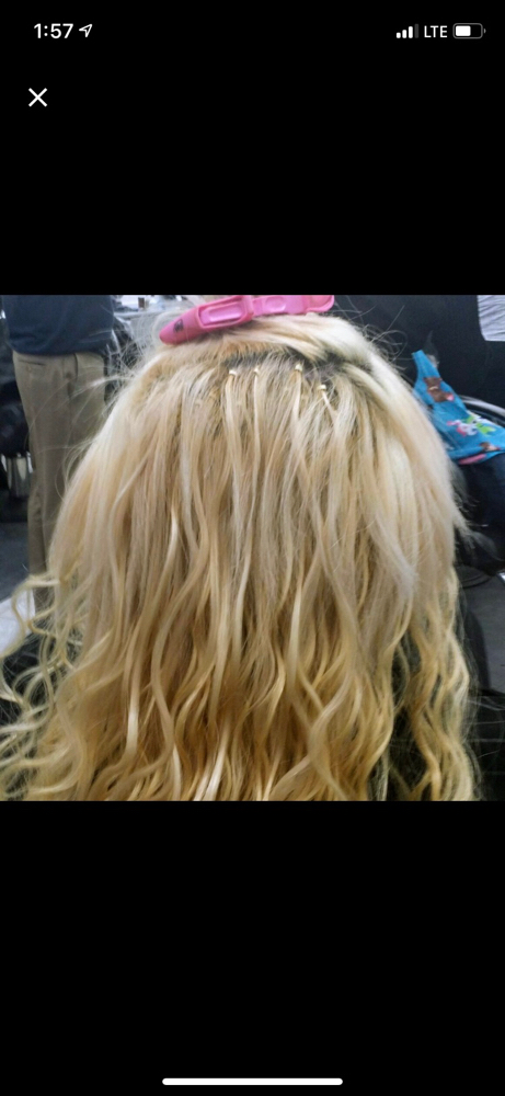 K-tip hair extension example at Precise Color N Cut in Alpharetta, Georgia
